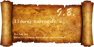 Ildeny Barnabás névjegykártya